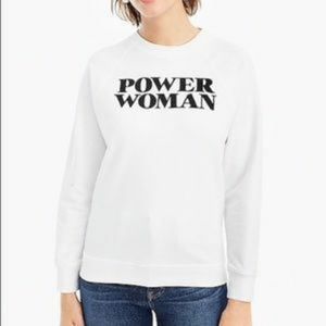 J. Crew Power Woman Graphic White Sweatshirt